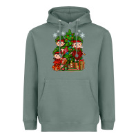 Sage Mimi Elf, Mama Elf, Child Elf Christmas Heavyweight Hoodie - BundleAndBundleShop