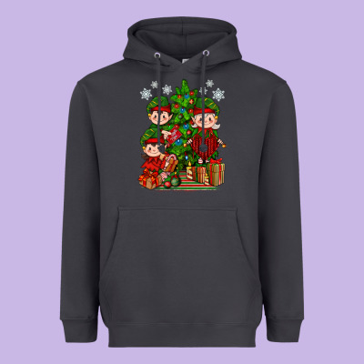 Mimi Elf, Mama Elf, Child Elf Christmas Heavyweight Hoodie Designed By Bundleandbundleshop