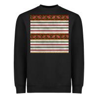 Black christmas mistletoe and stripes seamless pattern Heavyweight Sweatshirt - BundleAndBundleShop