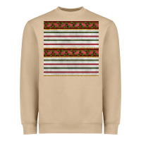 Mushroom christmas mistletoe and stripes seamless pattern Heavyweight Sweatshirt - BundleAndBundleShop