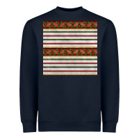 Navy christmas mistletoe and stripes seamless pattern Heavyweight Sweatshirt - BundleAndBundleShop