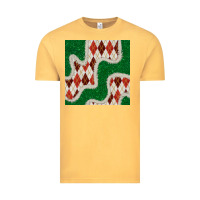 Vintage Mustard christmas diamond plaid and green glitter seamless pattern Vintage Tee - BundleAndBundleShop