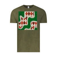 Vintage Olive christmas diamond plaid and green glitter seamless pattern Vintage Tee - BundleAndBundleShop