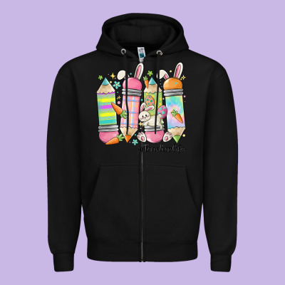 Teaching My Favorite Peeps Zipper Hoodie Designed By Maliassmallbusiness