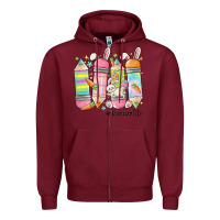 Burgundy teaching my favorite peeps Zipper Hoodie - MaliasSmallBusiness