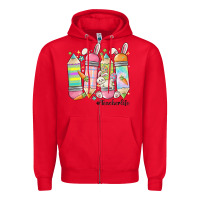 Red teaching my favorite peeps Zipper Hoodie - MaliasSmallBusiness