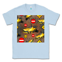 Dusty Blue asphalt paver seamless pattern Classic Tee - BundleAndBundleShop