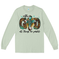 Matcha with god all things are possible gemstone cross Long Sleeve Tee - Jasminsmagicworld