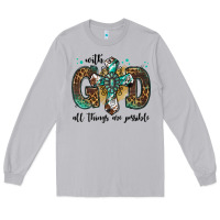 Moon Dust with god all things are possible gemstone cross Long Sleeve Tee - Jasminsmagicworld