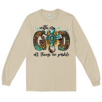 Mushroom with god all things are possible gemstone cross Long Sleeve Tee - Jasminsmagicworld