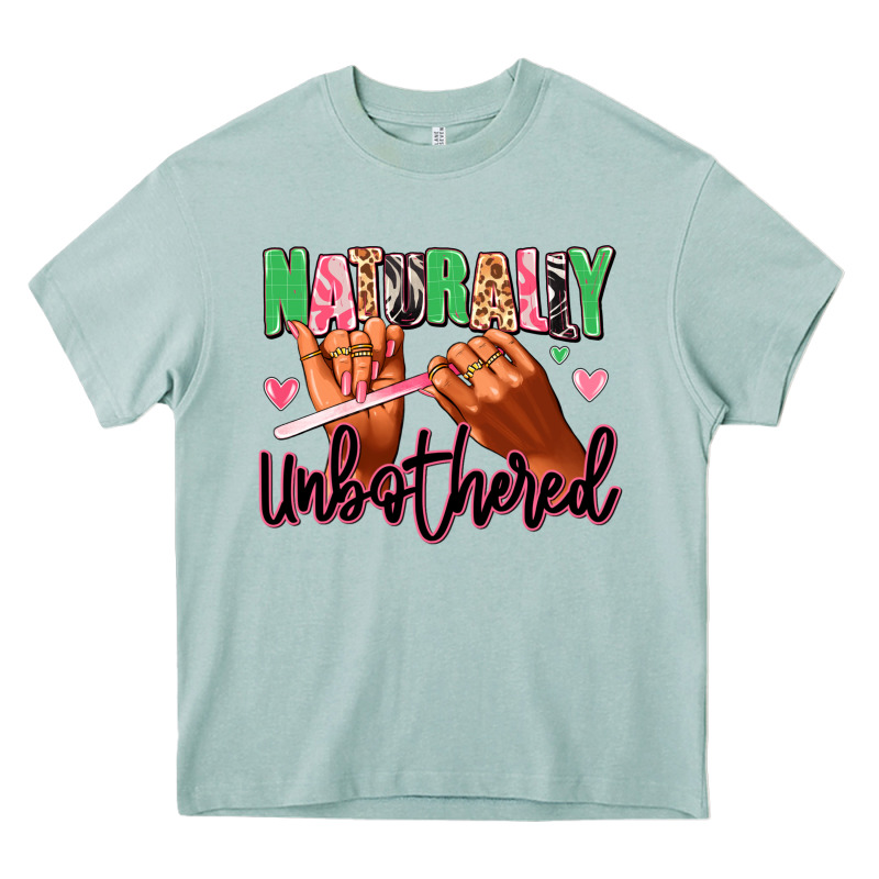 Naturally Unbothered Afro Nails Heavy Core Tee by RanaPortraitStore | Teevron