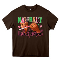 Chocolate Brown Naturally unbothered afro nails Heavy Core Tee - RanaPortraitStore