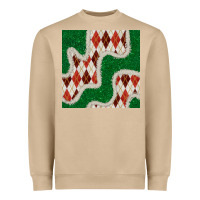 Mushroom christmas diamond plaid and green glitter seamless pattern Heavyweight Sweatshirt - BundleAndBundleShop