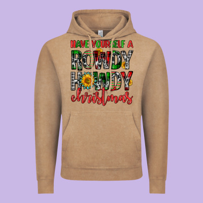 Have Yourself A Rowdy Howdy Christmas Vintage Hoodie Designed By Fadigitalartstudio