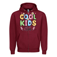 Burgundy cool kids club Zipper Hoodie - MaliasSmallBusiness