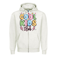 Oatmeal Heather cool kids club Zipper Hoodie - MaliasSmallBusiness