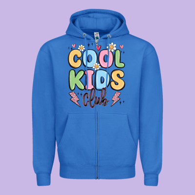 Cool Kids Club Zipper Hoodie Designed By Maliassmallbusiness