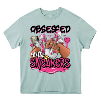 Arona Obsessed with sneakers pink afro woman Heavy Core Tee - RanaPortraitStore