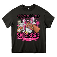 Asphalt Obsessed with sneakers pink afro woman Heavy Core Tee - RanaPortraitStore