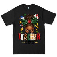 Black teacher life afro messy bun Premium Tee - texasbilliewilder