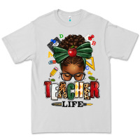 Dove Grey teacher life afro messy bun Premium Tee - texasbilliewilder