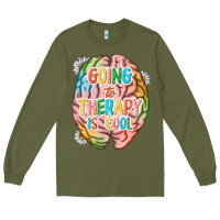 Army Green going to therapy is cool Long Sleeve Tee - NancyCooperArtShop