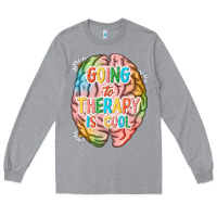 Heather Grey going to therapy is cool Long Sleeve Tee - NancyCooperArtShop