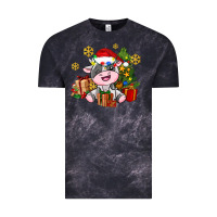 Cloud Black little cute christmas cow Vintage Tee - AdoDesignShop