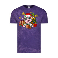 Cloud Purple little cute christmas cow Vintage Tee - AdoDesignShop
