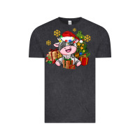 Vintage Black little cute christmas cow Vintage Tee - AdoDesignShop