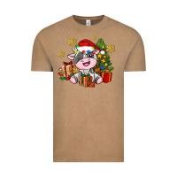 Vintage Coffee little cute christmas cow Vintage Tee - AdoDesignShop