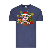 Vintage Denim little cute christmas cow Vintage Tee - AdoDesignShop