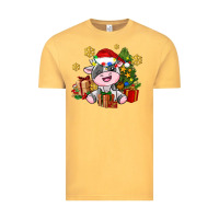Vintage Mustard little cute christmas cow Vintage Tee - AdoDesignShop