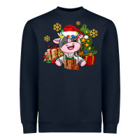 Navy little cute christmas cow Heavyweight Sweatshirt - AdoDesignShop