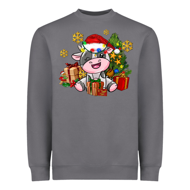 Little Cute Christmas Cow Heavyweight Sweatshirt by AdoDesignShop | Teevron