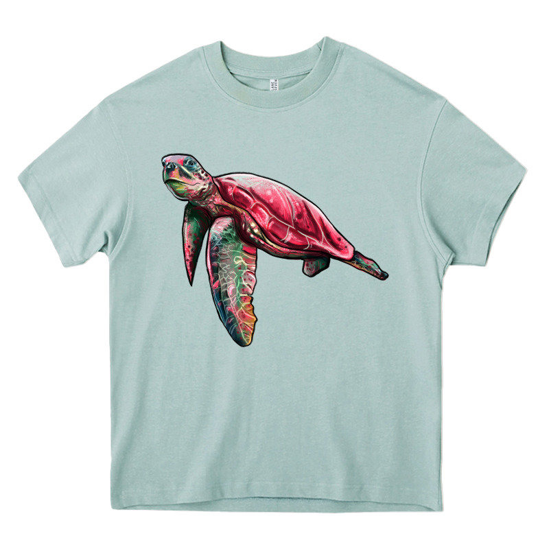 Sea Turtle Pink Glitter Heavy Core Tee by Artiststas | Teevron