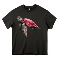 Asphalt sea turtle pink glitter Heavy Core Tee - Artiststas