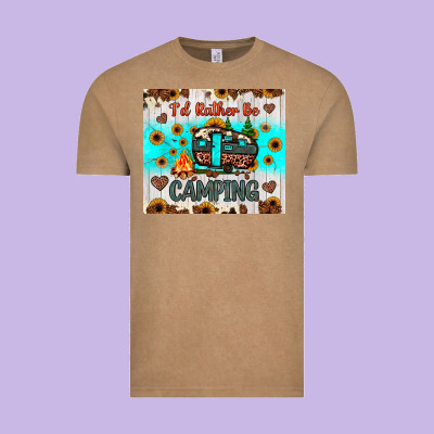 I’d Rather Be Camping Vintage Tee Designed By Jahusdesignshop