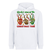 White Rockin' Around The Christmas Tree Heavyweight Hoodie - BundleAndBundleShop