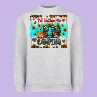 I’d Rather Be Camping Heavyweight Sweatshirt Designed By Jahusdesignshop