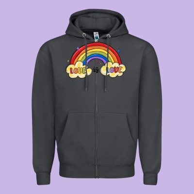 Love Is Love Lgbtq Zipper Hoodie Designed By Maliassmallbusiness