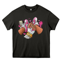 Asphalt Pink and white sneaker girl Heavy Core Tee - RanaPortraitStore