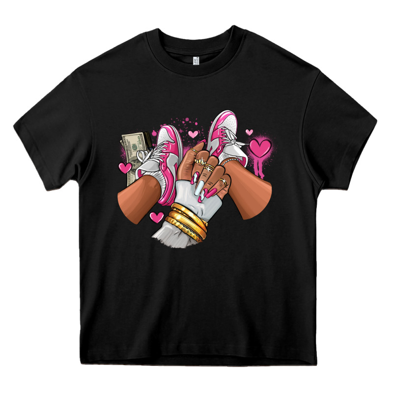 Pink And White Sneaker Girl Heavy Core Tee by RanaPortraitStore | Teevron