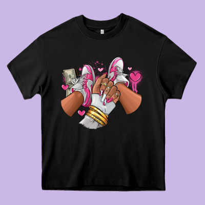 Heavy Core Tee Pink and white sneaker girl