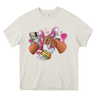 Cream Pink and white sneaker girl Heavy Core Tee - RanaPortraitStore