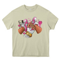 Mossy Pink and white sneaker girl Heavy Core Tee - RanaPortraitStore