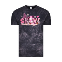 Cloud Black pink snowman and snow Vintage Tee - AdoDesignShop