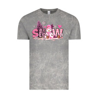 Cloud Rock pink snowman and snow Vintage Tee - AdoDesignShop