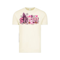Vintage Arctic pink snowman and snow Vintage Tee - AdoDesignShop