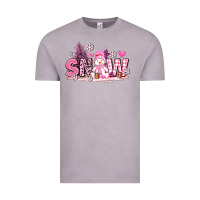Vintage Zinc pink snowman and snow Vintage Tee - AdoDesignShop